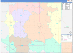 Randolph County, IN Digital Map Color Cast Style