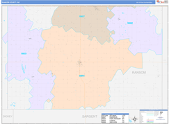 Ransom County, ND Digital Map Color Cast Style