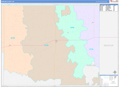 Rawlins County, KS Digital Map Color Cast Style