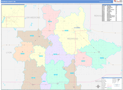 Redwood County, MN Digital Map Color Cast Style