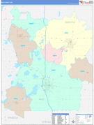 Rice County, MN Digital Map Color Cast Style