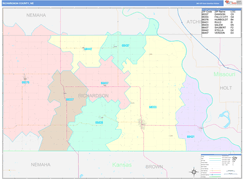 Richardson County, NE Digital Map Color Cast Style
