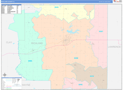 Richland County, IL Digital Map Color Cast Style