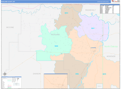 Richland County, MT Digital Map Color Cast Style