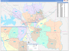 Richland County, SC Digital Map Color Cast Style