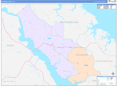 Richmond County, VA Digital Map Color Cast Style