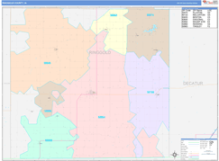 Ringgold County, IA Digital Map Color Cast Style