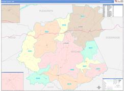 Ritchie County, WV Digital Map Color Cast Style