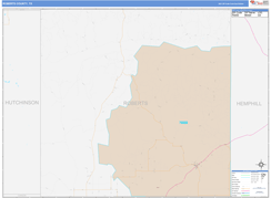 Roberts County, TX Digital Map Color Cast Style