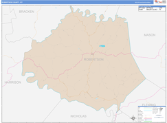 Robertson County, KY Digital Map Color Cast Style