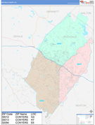 Rockdale County, GA Digital Map Color Cast Style