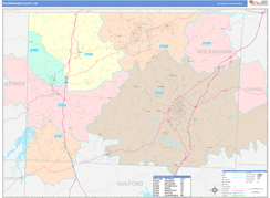 Rockingham County, NC Digital Map Color Cast Style