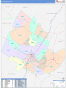 Rockingham County, VA Digital Map Color Cast Style