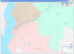 Rockwall County, TX Digital Map Color Cast Style