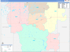 Rolette County, ND Digital Map Color Cast Style