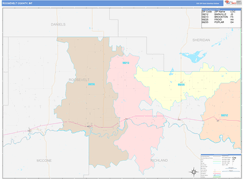 Roosevelt County, MT Digital Map Color Cast Style