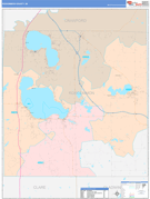 Roscommon County, MI Digital Map Color Cast Style