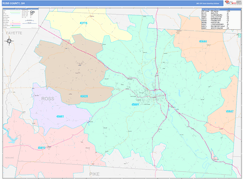 Ross County, OH Digital Map Color Cast Style