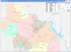 Rowan County, NC Digital Map Color Cast Style