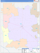 Rush County, IN Digital Map Color Cast Style