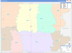 Rush County, KS Digital Map Color Cast Style
