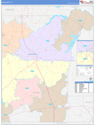 Rusk County, TX Digital Map Color Cast Style