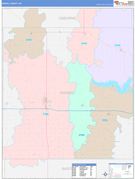 Russell County, KS Digital Map Color Cast Style