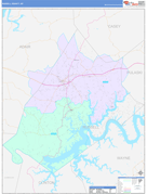 Russell County, KY Digital Map Color Cast Style