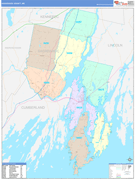 Sagadahoc County, ME Digital Map Color Cast Style