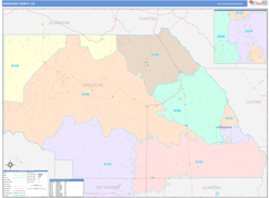 Saguache County, CO Digital Map Color Cast Style