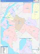 Salem County, NJ Digital Map Color Cast Style