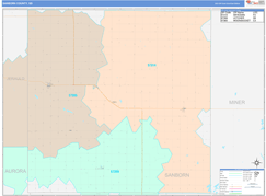 Sanborn County, SD Digital Map Color Cast Style