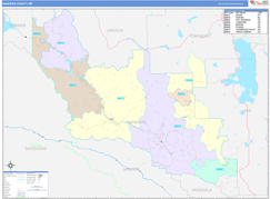 Sanders County, MT Digital Map Color Cast Style