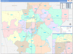 Sangamon County, IL Digital Map Color Cast Style