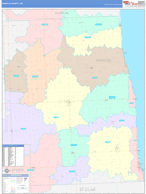 Sanilac County, MI Digital Map Color Cast Style