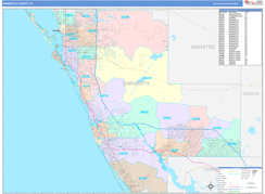 Sarasota County, FL Digital Map Color Cast Style