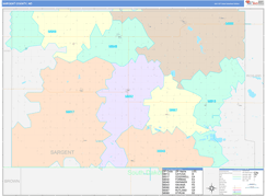 Sargent County, ND Digital Map Color Cast Style