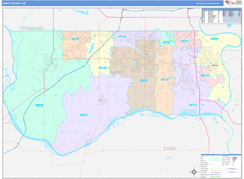 Sarpy County, NE Digital Map Color Cast Style