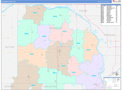 Saunders County, NE Digital Map Color Cast Style