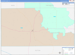 Schleicher County, TX Digital Map Color Cast Style