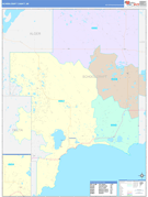 Schoolcraft County, MI Digital Map Color Cast Style