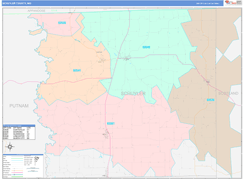 Schuyler County, MO Digital Map Color Cast Style