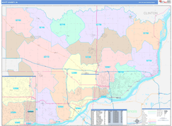 Scott County, IA Digital Map Color Cast Style