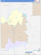 Scott County, IN Digital Map Color Cast Style