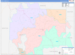 Searcy County, AR Digital Map Color Cast Style