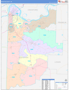 Sebastian County, AR Digital Map Color Cast Style