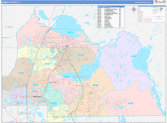 Seminole County, FL Digital Map Color Cast Style