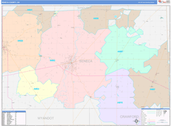 Seneca County, OH Digital Map Color Cast Style