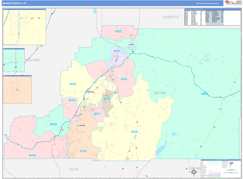 Sevier County, UT Digital Map Color Cast Style