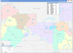 Shawano County, WI Digital Map Color Cast Style